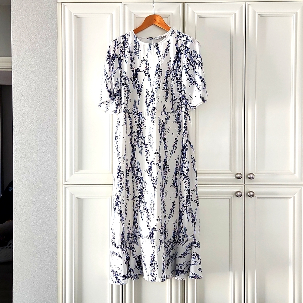 ASOS Blue and White Floral Midi Dress